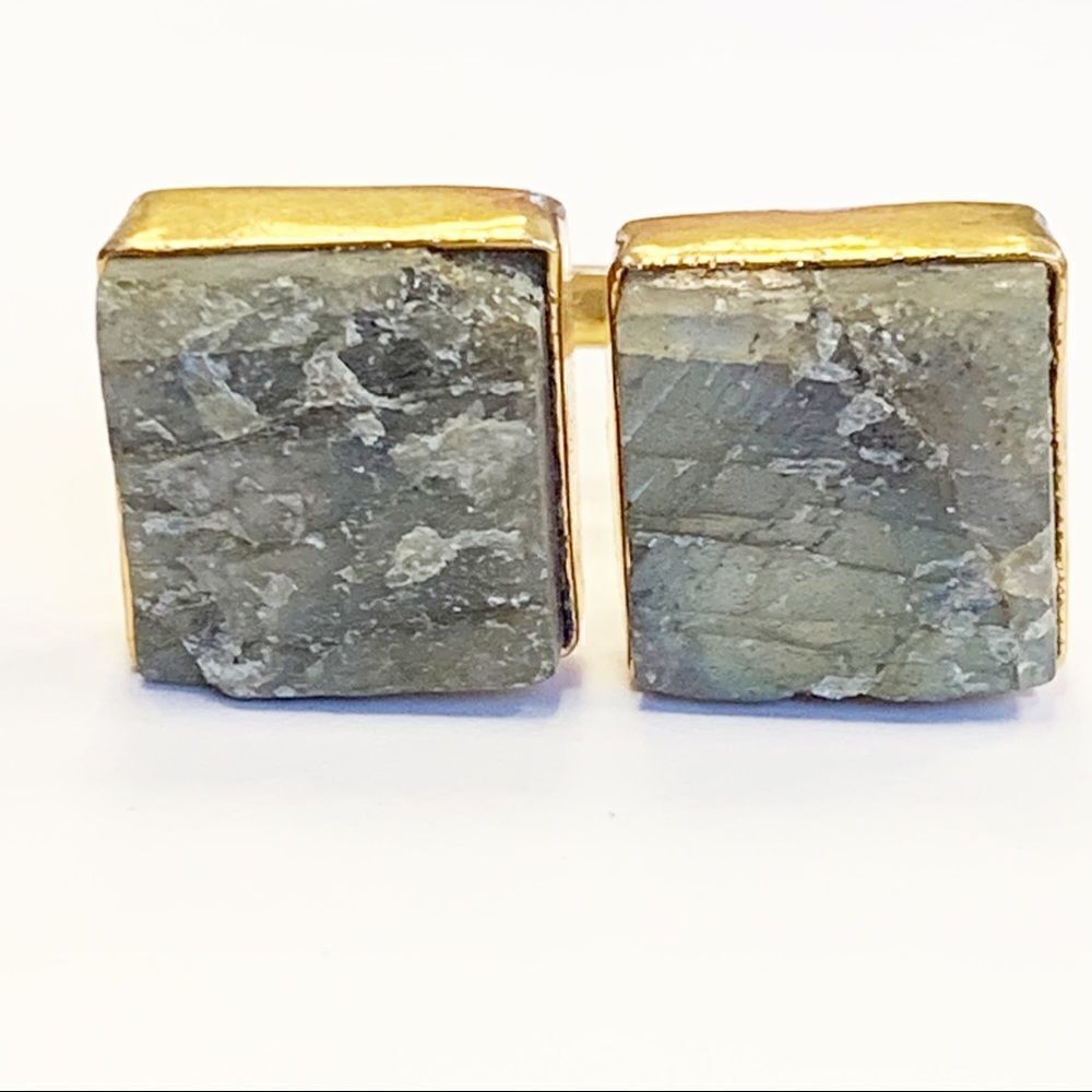 Double Stone Labradorite Open Adjustable Ring, - Picture 4 of 5